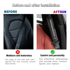 QOMAGO seat belt covers include two pieces for front and back seats.