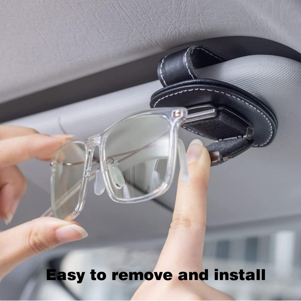 QOMAGO sun visor clip with car logo enhances interior style and organization.
