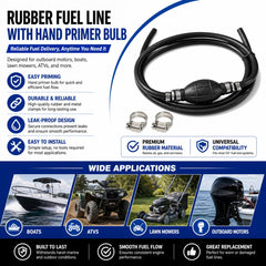Qonsy multi-use fuel transfer line for boats, RVs, and tractors