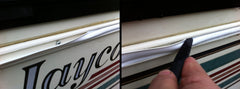 QPN black vinyl trim helps renew cracked, stained RV edges with a clean look
