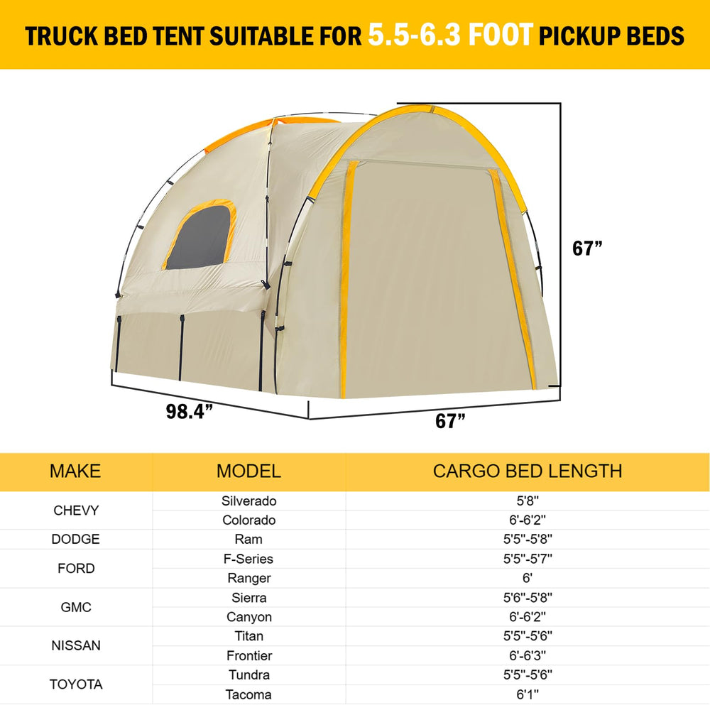 Qualencey pickup tent PU5000mm coating protects gear in rain