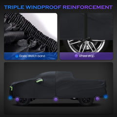Qualencey Ram 1500 truck cover waterproof material keeps the truck dry during rain and snow