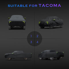 Qualencey Tacoma cover side view shows snug, secure fit
