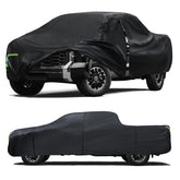 Qualencey custom-fit truck cover for Toyota Tundra protects the full-size pickup from sun and rain.