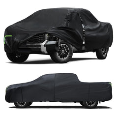 Qualencey custom-fit truck cover for Toyota Tundra protects the full-size pickup from sun and rain.