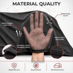 Qualizzi L/Car Shades full coverage along the window edge to edge