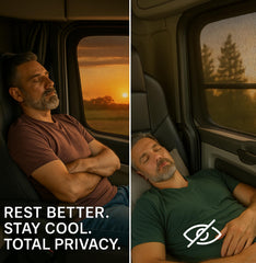 Versatile fit for Ford Transit/Sprinter/ProMaster with Qualizzi side window shade.