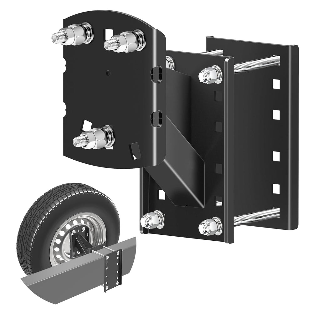 Qualward spare tire mount bracket with heavy-duty construction for secure trailer storage