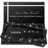 QUANQIUFEI bling license frame front view sparkles in sunlight for eye-catching shine