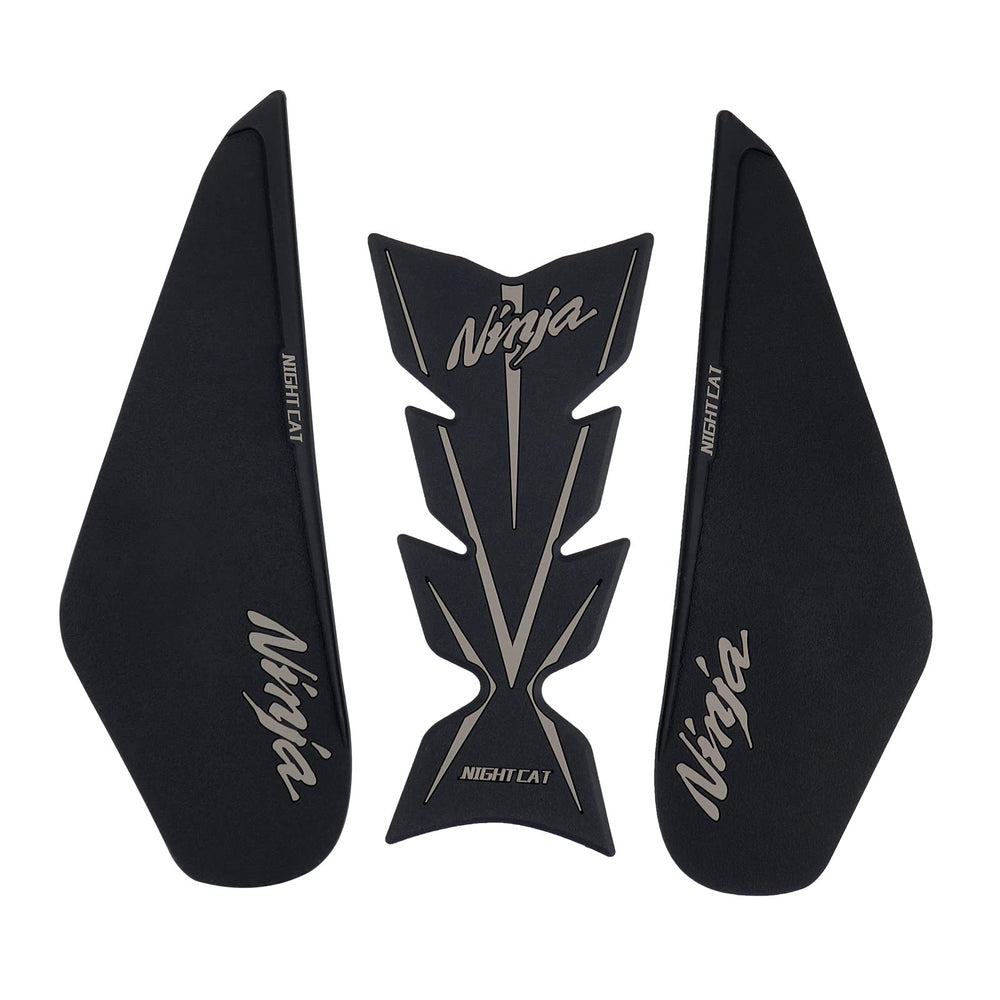 QUANT fishbone sticker protects the Ninja 400 tank from scratches during leaning.
