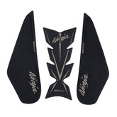 QUANT fishbone sticker protects the Ninja 400 tank from scratches during leaning.