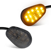 QUASCO flush mount LED turn signal with smoked lens on Yamaha YZF-R1 enhances daytime visibility