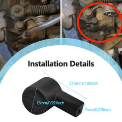 Under-hood view from Quealzara cap shows simple tool-free installation
