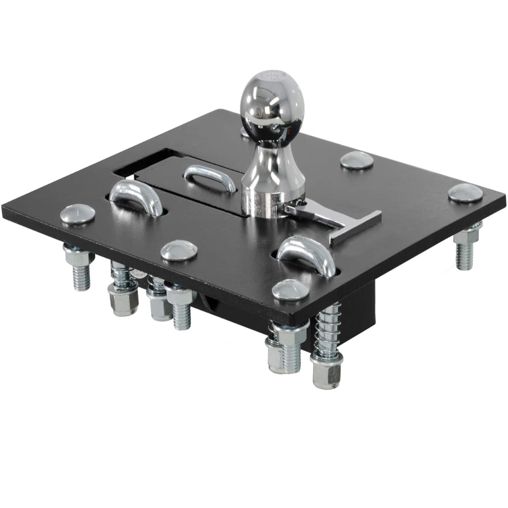 Queencar 61052 folding ball gooseneck hitch front view demonstrates robust towing readiness