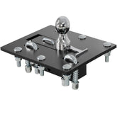 Queencar 61052 folding ball gooseneck hitch front view demonstrates robust towing readiness