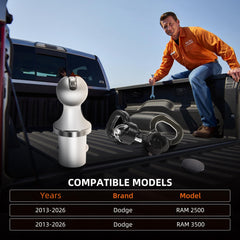 Queencar gooseneck ball 2-5/16 assembly shown, enables secure towing.
