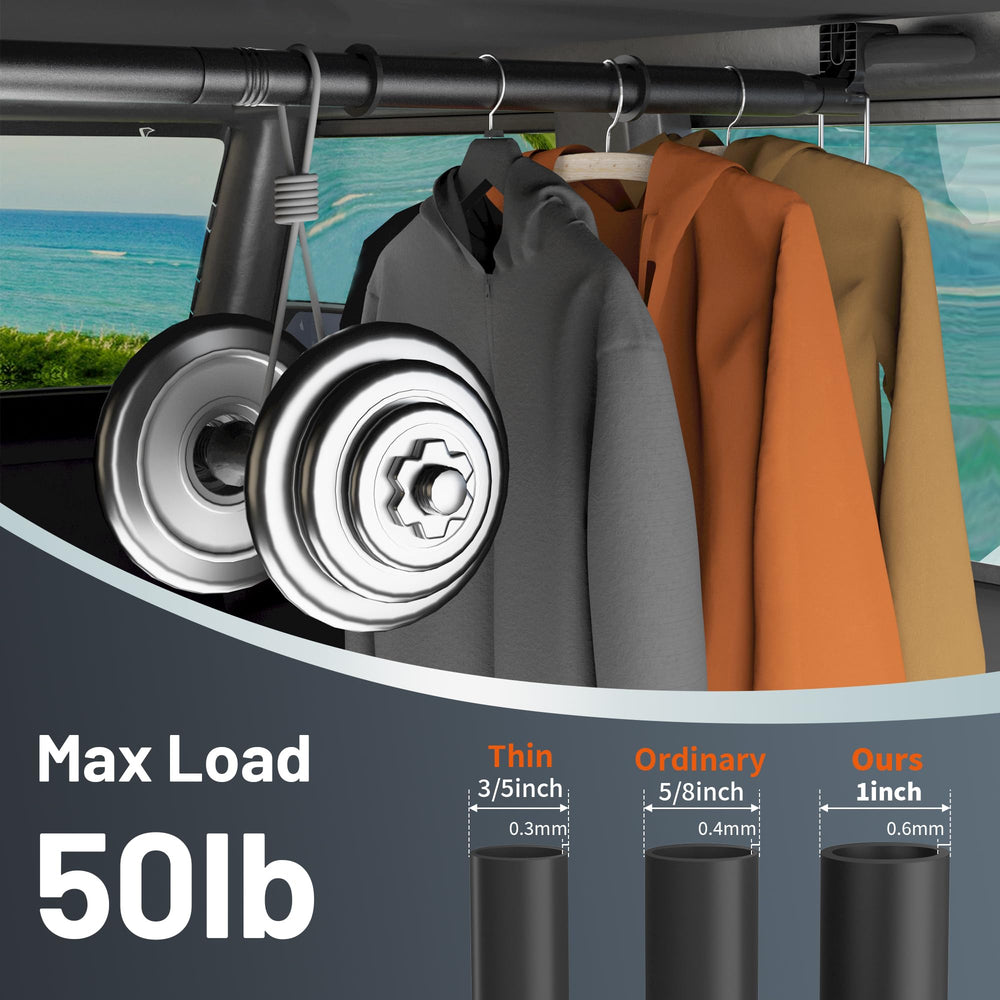 Qufiona car clothes hanger bar installed in an SUV interior