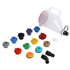 QuickLO 15-piece no-spill oil funnel kit for spill-free oil changes