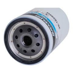 Quicksilver 16595Q oil filter thick metal shell resists corrosion in marine settings.