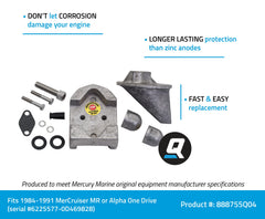Quicksilver distributor cap with brass inserts resists corrosion in marine use.