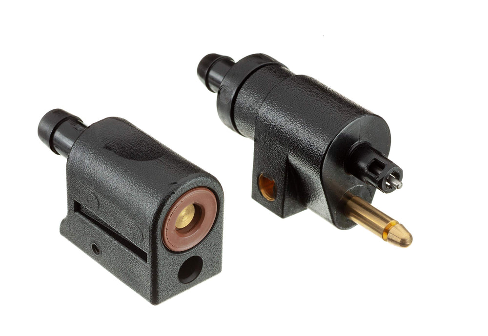 Quicksilver fuel line hose clamps included for reliable sealing.