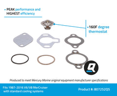 Quicksilver MerCruiser thermostat 1987-2016 maintains optimal engine temperature
