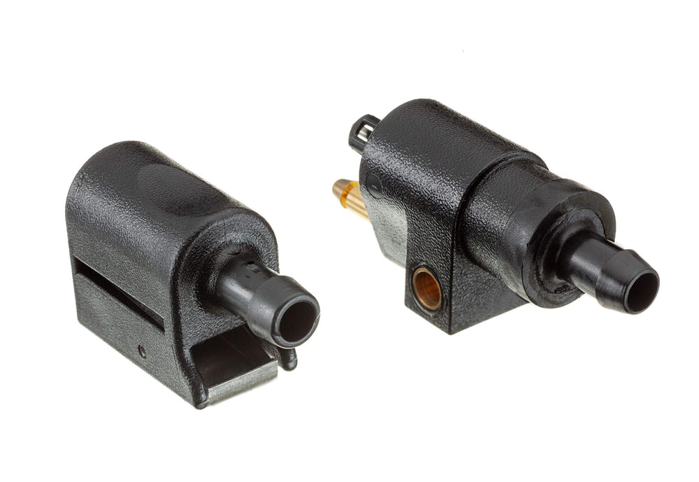 Quicksilver Mercury outboard fuel fitting connectors for secure connections.