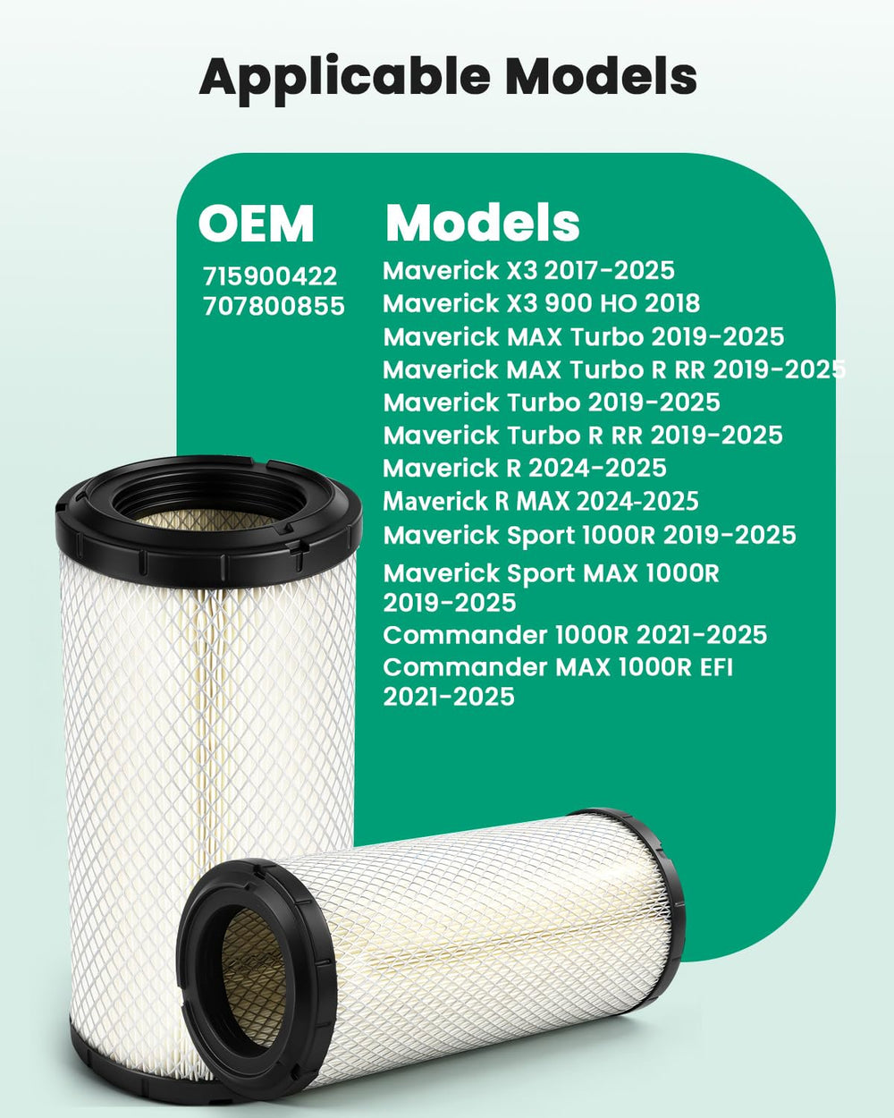 QuickWOLF air filter on Can-Am Commander 1000R inlet boosts intake cleanliness and reliability.