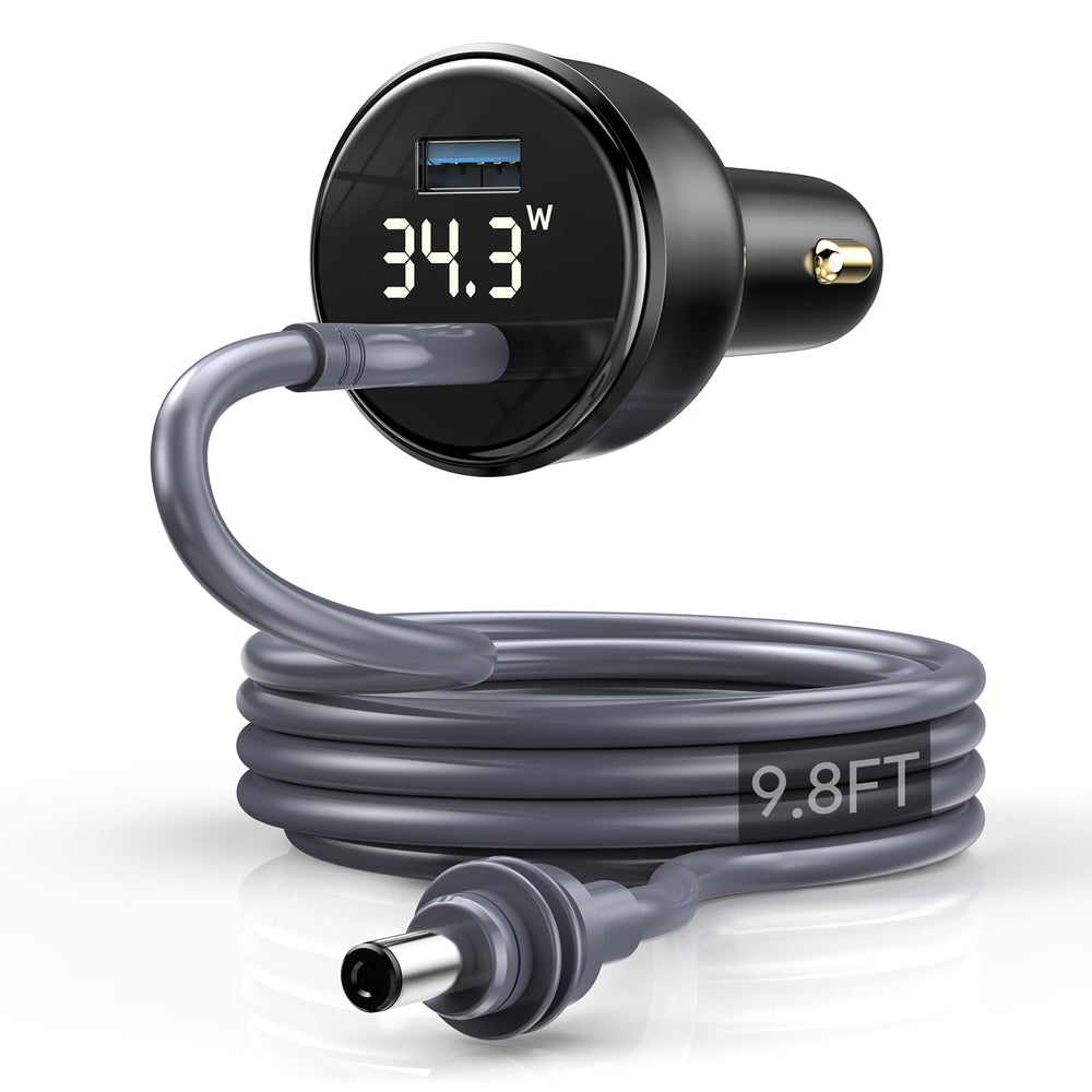 QUIDDITY Starlink Mini Car Adapter with digital display shows real-time status for safer charging.