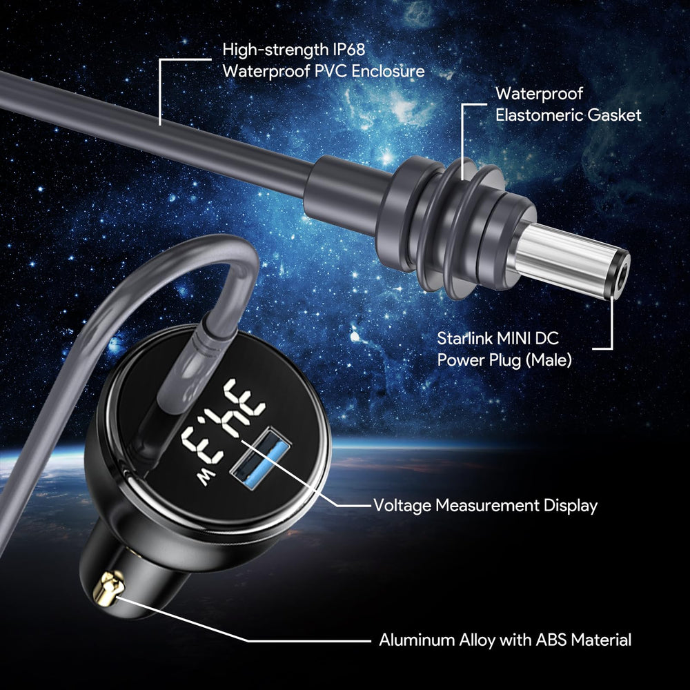 QUIDDITY Starlink Mini Car Charger plug-and-play setup for effortless connectivity.