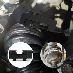 Quivorant drive shaft tool in use to remove/install locking straps.