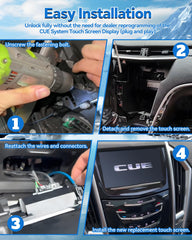 Quixofiber Cadillac CUE high‑resolution display delivers smooth visuals for navigation and media.