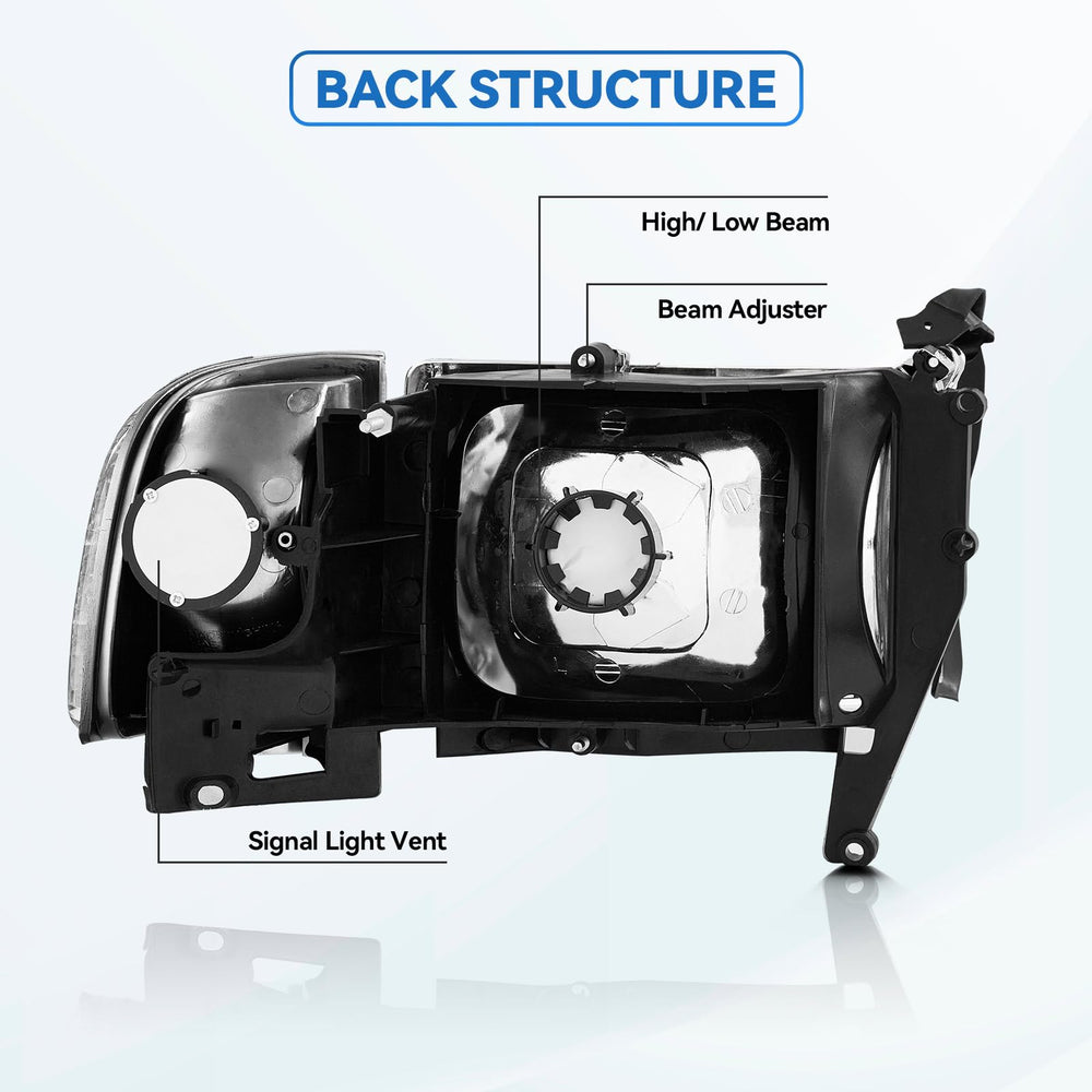 QLLUYTR headlight assembly, detailed beam pattern, SAE compliant for safer night driving.