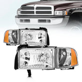 QLLUYTR headlight assembly, driver-side chrome housing, enhances nighttime visibility.