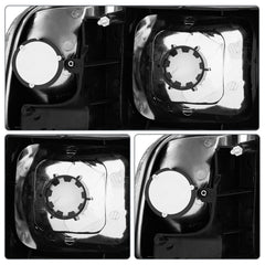 QLLUYTR headlight assembly, OE replacement labels confirm compatibility and authenticity.