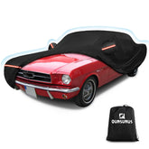 Q QUNSUNUS Mustang 6-layer cover front view protects paint in all weather.