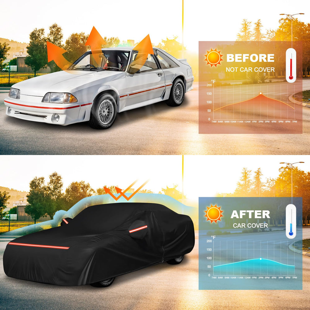 QUNSUNUS Mustang cover mirror pocket protects mirrors from dust.