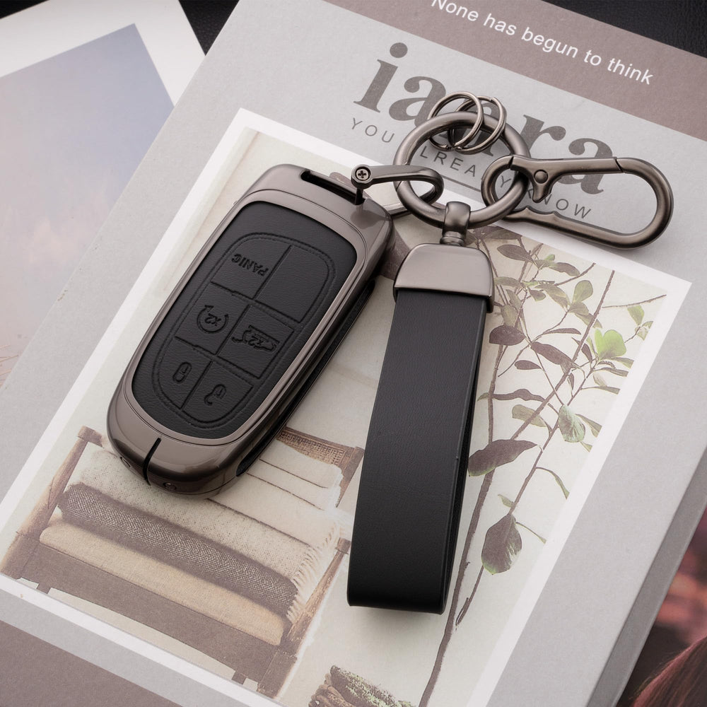 Qunzes challenger fob cover metal leather blend protects function in daily use.