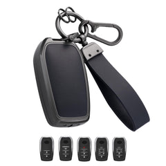 Qunzes key fob cover with heavy-duty keychain for Toyota Camry protects against impacts and daily wear.