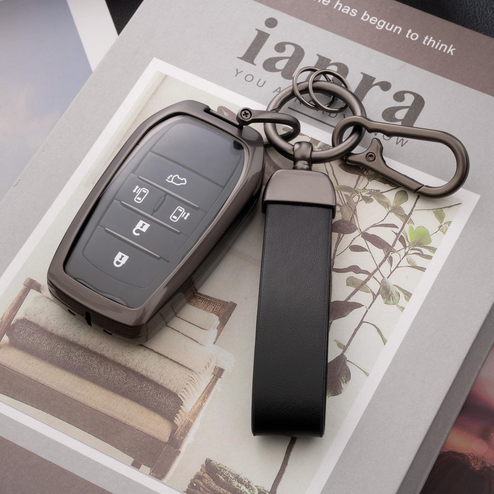 Qunzes key fob cover with heavy-duty keychain for Toyota Venza adds rugged protection for your fob.