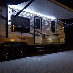 QVEVDACAR RV Awning Light Strip white emits ambient outdoor light for evenings