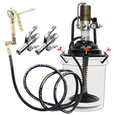 QVIKPMU portable grease pump mounted on a 5-gallon bucket for quick lubrication.