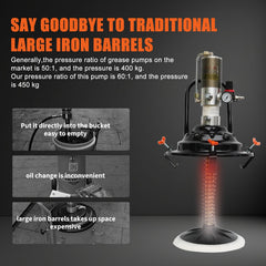 QVIKPMU Z-shaped 360-degree grease gun enables versatile angles.