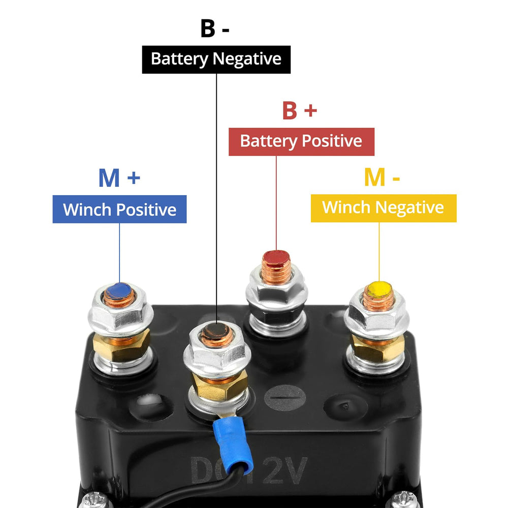 QWORK 12V wiring with color coded terminals simplifies installation.