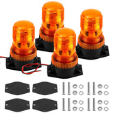 QWORK Amber LED strobe lights four-pack base for durable operation
