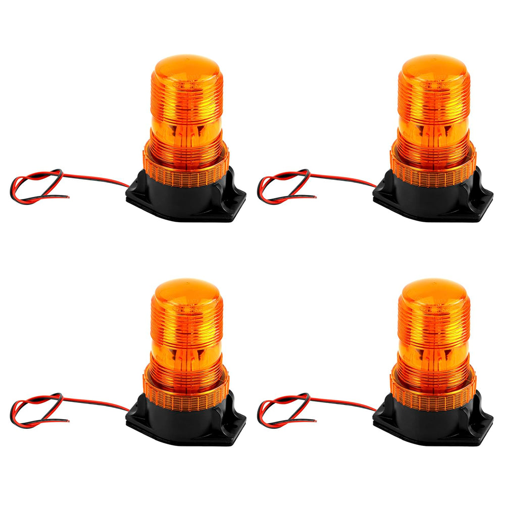 QWORK amber strobe lights screw-mount base for permanent installation