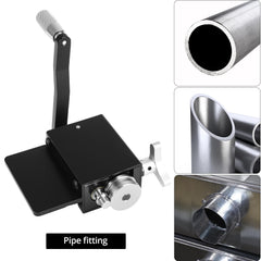 QWORK Bead Roller Tool demonstrated on aluminum turbo piping for secure joins.