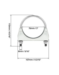 QWORK carbon steel muffler clamp offers heat and corrosion resistance