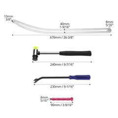 QWORK curved rods for fender repair offering controlled dent lifting