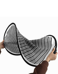Foldable QWORK reflector with storage bag ready for transport